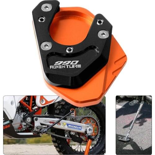 For 990 Adventure 2006 2007 2008 2009 2010 2011 2012 2013 Kickstand Side Stand Extension Plate Pad Enlarge Support Pad