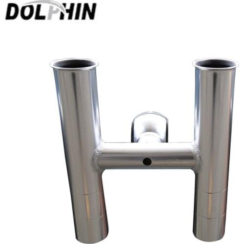 Dolphin Boat T Top Twin Fishing Rod Holder, anodised