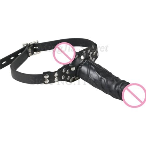 Double-Ended Dildo Gag Strap On Head Harness Mouth Dildo Strapon Dong Realistic Cock Dick Sex Toys for Lesbian Women Sex Product