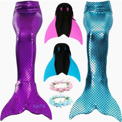 HOT Sale Kids Adult Mermaid tails with monofin For Swimming Mermaid Suit with Flipper Swimmable Mermaid Costume