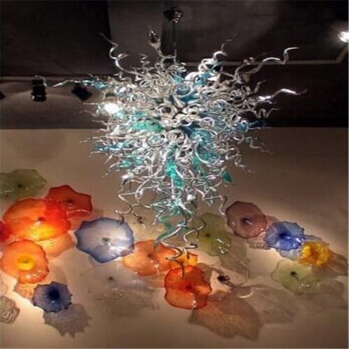 Hand-blown Glass Crystal Chandelier Silver W80xH110CM LED Art Pendant Light Indoor Lustre Hotel Hall/Parlor Decoration