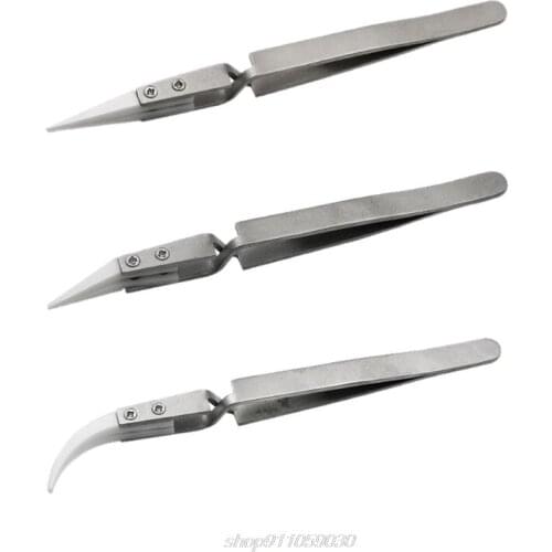 Stainless Steel Ceramic Tweezers Anti-magnetic Acid Proof Precision Clamping Tweezer Contrast Conical D09 20 Dropshipping