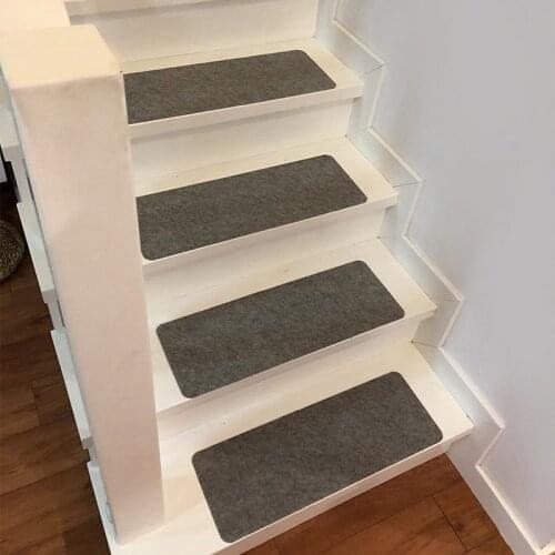 14Pcs/12Pcs Stair Treads Mat Non-Slip Mat Pads Self Adhesive Protection Cover Step Staircase Mat Washable Tread Carpet Home Deco