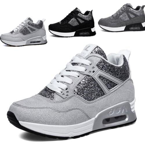 Womens Platform Casual Shoes Height Increased Shoes Lace Up Flat Sneakers Bottom Comfortable Student Casual Shoes