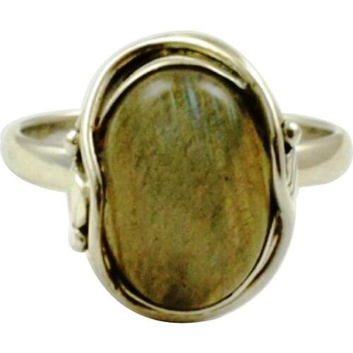Lovegem Genuine Labradorite Ring 925 Sterling Silver,Size:8.75 , AR3118