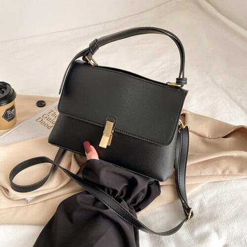 Fashion Simply PU Leather Crossbody Bag For Women 2021 New Casual Flip Shoulder Messenger Bag Lady Chain Travel Small Handbag