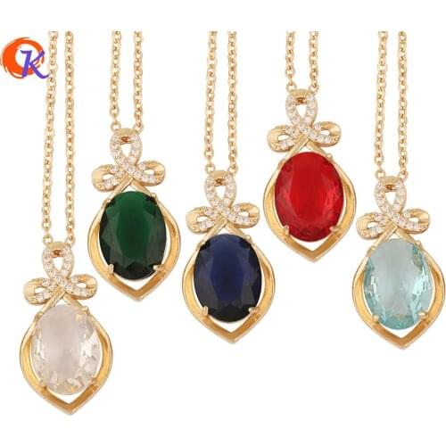 Cordial Design Fashion Jewelry/DIY Crystal Pendant Necklace/Genuine Gold Plating/CZ Charms Necklaces/Hand Made/Chain Necklace