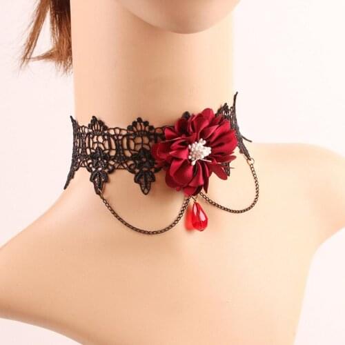 Fashion Women`s Fabric Floral Gothic Lace Choker Jewelry Accessory