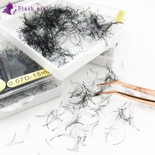 Flash girl 1000fans SOFT 3D11MM 0.07D short stem premade fans Russia Volume eyelashes extensions