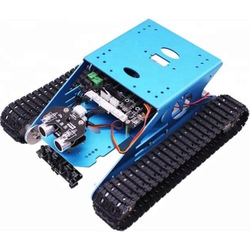 Yahboom DIY G1 Educational Blue Tank Smart Robot Track Car Kit For Smartduino R3 With Link Tracking Module