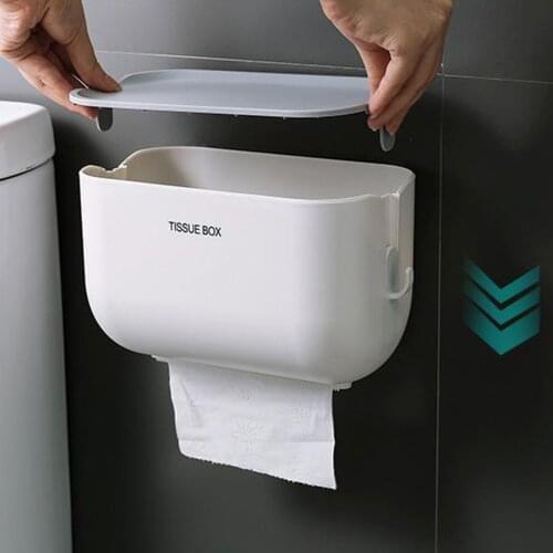 Toilet Holder Tissue Box Punch-free Accesories Self Adhesive 223x145x128MM
