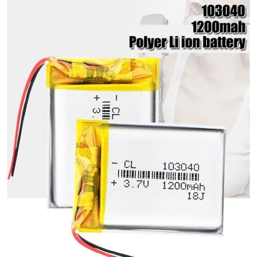 Rechargeable 1200mAh Li-Po Battery 103040 li-ion Lipo cells Lithium Li-Po Polymer Battery For MP3 MP4 DVD GPS Bluetooth Headset