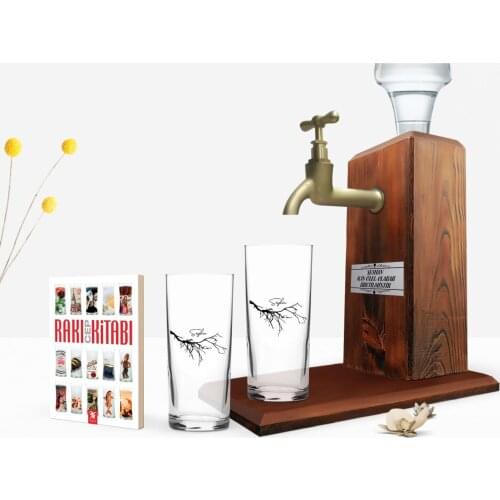 Personalized Colorful Printed Is Silhouette Design Dual Arrack Cup Wood Rack Stand and Mobile Book Gift Seti-1