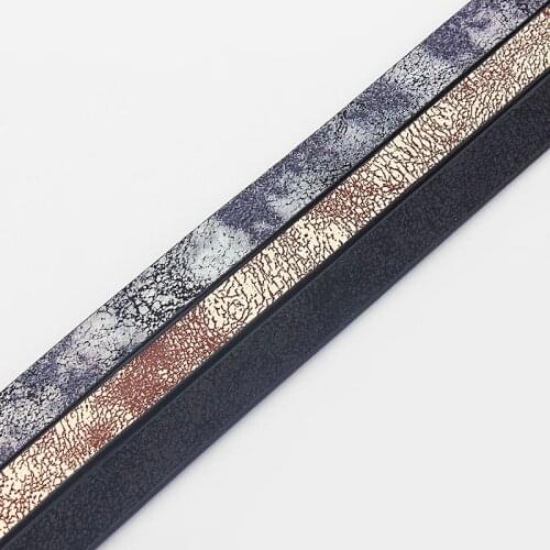 1Meter Flat PU Leather Flashy Supplies For Bracelet Making DIY Fashion Jewelry Findings 10*2mm