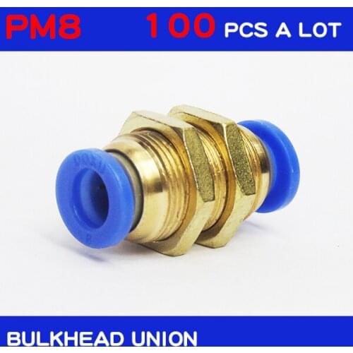 PM8 free shipping HIGH QUALITY 100Pcs a lot 8mm Quick Joint Connecting Pneumatic Air Tubing Fittings pneumatic connectors