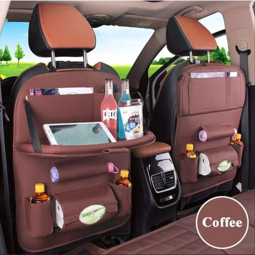 Microfiber Leather Car Back Seat iPad Hanging Bag Holder Hook Car Storage For Children Pocket Organizer Sundries Storage Bag