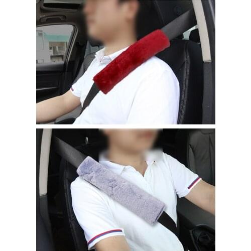 LEEPEE Car Seatbelt Comfortable Driving Car-styling Shoulder Pad Soft Plush Seat Belt Cover 2Pcs/set Interior Accessories