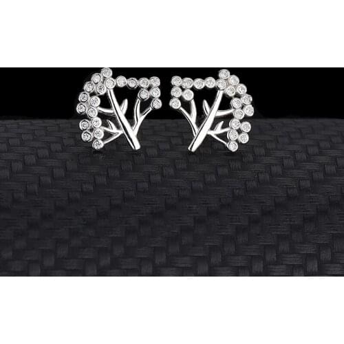 S925 Sterling Silver Lucky Tree Earrings Delicate Womens European And American Temperament Tree of Life Jewelry