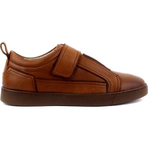 Sail Lakers-Tan Leather Velcro Men 'S Daily Casual Shoes
