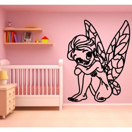 Fairy Cartoon Kids Wall Stickers Children Girls Room Decoration Art Murals Removable Vinyl Mural Bedroom Wall Decals Home Decor