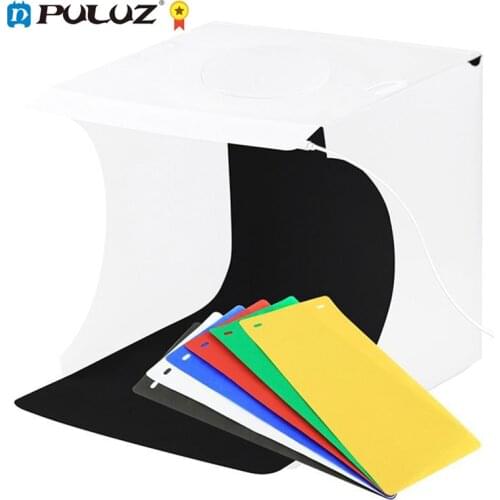 PULUZ 20cm Folding Portable 550LM Light Photo Lighting Studio Shooting Tent Box Kit with 6 Colors Backdrops Photo Photography