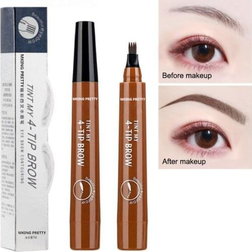 Long-lasting Eyebrow Tattoo Pen Waterproof Easy To Color Makeup Four Forked Eyebrow Pencil