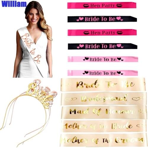 Wedding Hair Decoration Bridal Shower Wedding Veil Team Bride To Be Satin Sash Bachelorette Party Girl Hen Party Decoration