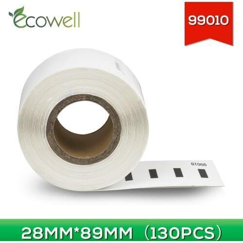 Ecowell Thermal Paper 99010 Label 28mm*89mm 130pcs/Roll compatible for Dymo 99010 for LabelWriter 450 450Turbo 4XL 450 DUO