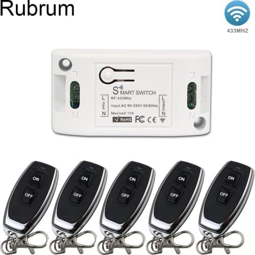 Rubrum Universal Remote Control Switch AC 110V 220V 1CH Receiver Module and RF Transmitter For Smart Home Light Remote Control