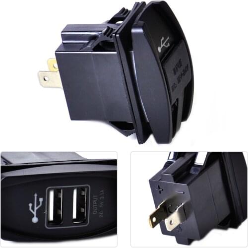 Beler Waterproof Blue LED 12-24V 3.1A Dual USB Power Supply Charger Port Socket Motorcycle Car for VW Audi Ford Toyota Kia BMW