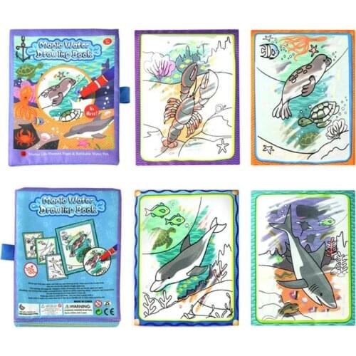 Magic Kids Water Drawing Book Children Coloring Book Water Animals Painting