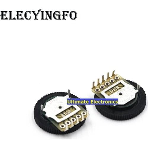 10PCS 5 feet | B102 B103 B503 1K 10K 50K double gear potentiometer Dial potentiometer (Size: 16*2MM)