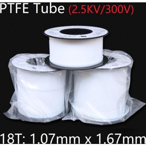 18T 1.07m x 1.67mm PTFE Tube F46 Insulated Capillary Heat Protector Transmit Hose Rigid Temperature Corrosion Resistance 300V