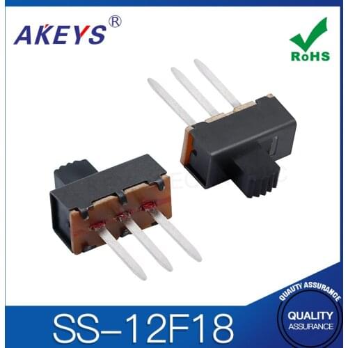 20PCS SS-12F18 1P2T Single pole double throw slide switch verticle type 3 pin lengthen pin handle heights can be customized