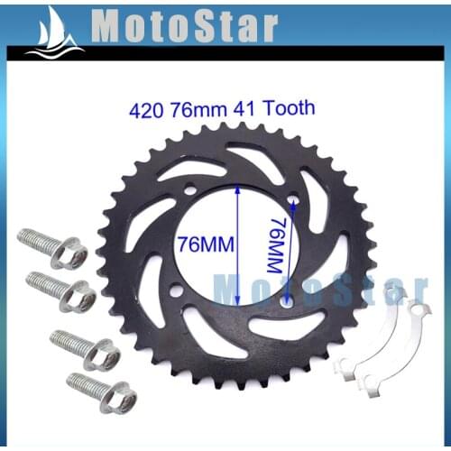 420 41Tooth 76mm Rear Chain Black Sprocket For Chinese Dirt Pit Bike Motorcycle 50cc 70cc 90cc 110cc 125cc 140cc 150cc 160cc