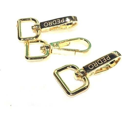 50pcs Customized logo Metal Swivel Trigger Lobster Clasps Clip Snap Hook Lanyard Craft Bag Part