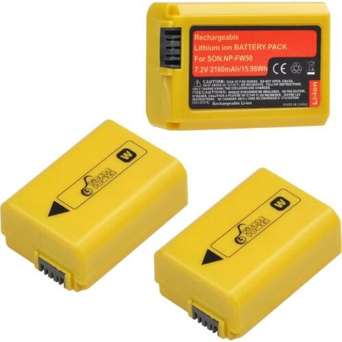 3x2160mAh NP-FW50 NP FW50 Battery (2160mAh) for Sony Alpha a6500 a6300 a6000 a5000 a3000 NEX-3 A7 A7II A7RII A7SII A7S A7S2 A7R
