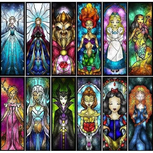 5D DIY Diamond Painting Disney Fantasy Princess Cartoon Theme Full Square Round Handmade Embroidery Cross Stitch Home Decor Gift