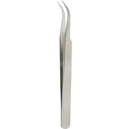 Anti Static Stainless Steel Eyelash Extension Tweezers False Eye Lash Applicator Curved Straight Nipper Clip
