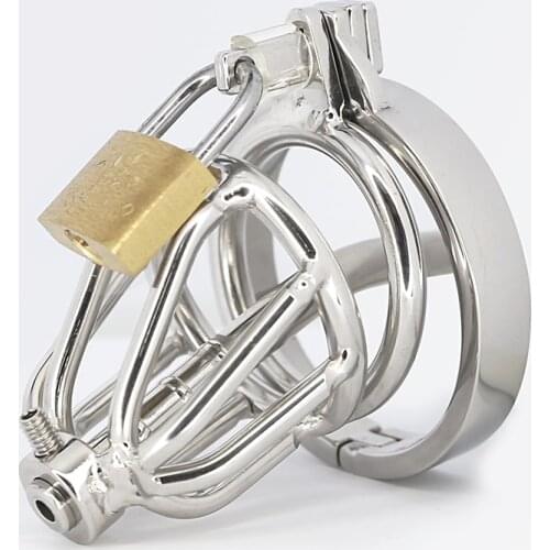 BDSM Male Stainless Steel Chastity Device Belt cock Prison Metal Cock Cage Extreme Cock Lock Restraint Ring Sex Toy for Men