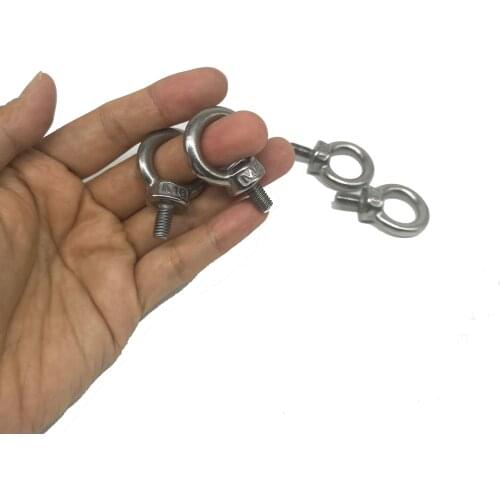 M6, 304 Stainless Steel Lifting Eye Bolts Ring Screw Loop Hole for Cable Rope Lifting