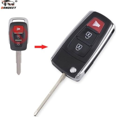 Dandkey 3 Buttons Fob Replacement Keyless Entry Transponder Key Case For Proton Flip Folding Remote Control Car Key Shell