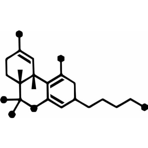 Dawasaru THC Molecule Car Sticker Personalized Sunscreen Decal Laptop Truck Motorcycle Auto Accessories Decoration PVC,15cm*8cm