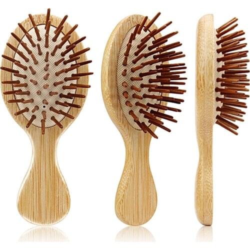 Wood Comb Professional Healthy Paddle Cushion Hair Loss Massage Brush Hairbrush Comb Scalp Hair Care Healthy Bamboo Comb