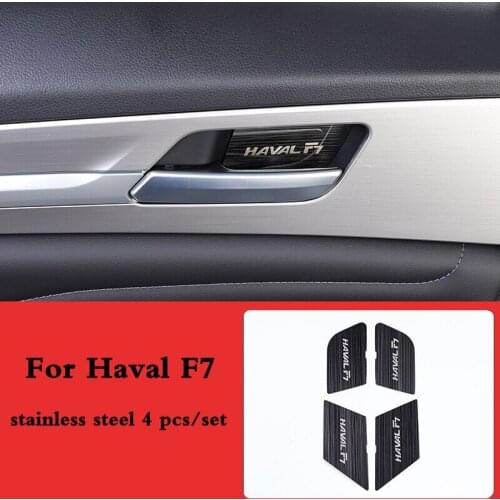 For Haval F7 F7X 2018 2019 Car Inner Door Handle Bowl Cover Sticker Decoration Stainless Steel Interior Moulding Accessories