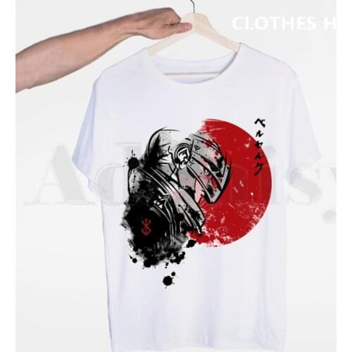 Dark Berserk Guts Japanese Anime Manga Tshirts Men Fashion Summer T-shirts Tshirt Top Tees Streetwear Harajuku Funny