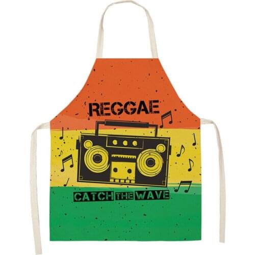 Musical Notes Kitchen Apron for Women Colorful Note Printed Sleeveless Cotton Linen Aprons For Cooking Home Cleaning Tools