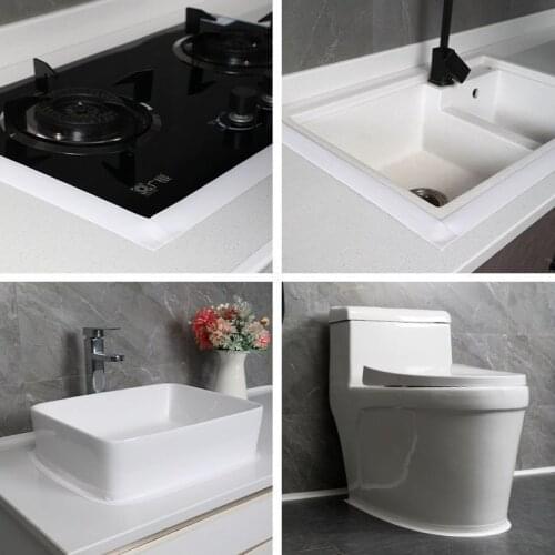 3.2 Meters Bathroom Kitchen Sealing Strip Stickers Shower Sink Bath Sealing Strip Tape White PVC Self Adhesive Waterproof Tape