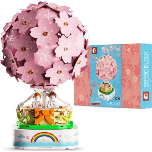 Music Box Model DIY Blocks Sets Assembled Toy for Kids Rotatable 3D Puzzle Sets Creative Building Blocks Childrens Gift
