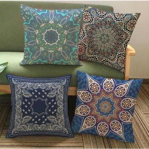 Mandala Muslim Ramadan Style Printed Decoration Pillowcase Islamic Eid Mubarak Sofa Throw Pillows Cushion Cotton Linen Pillow